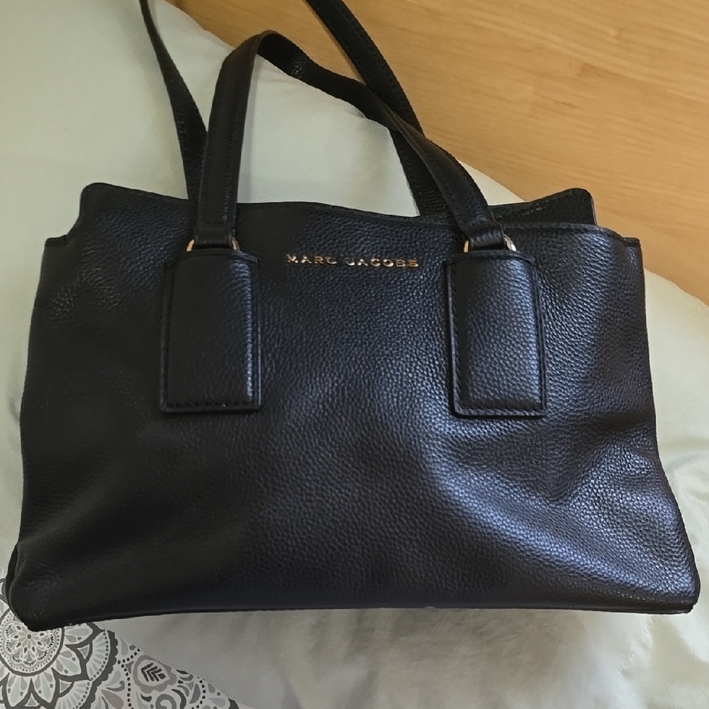 Marc Jacobs Black Leather Tote Bag
